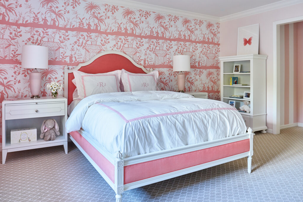 Light pink and white bedroom
