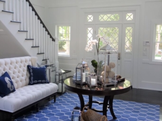 Two story Hamptons foyer
