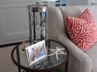Round glass end table