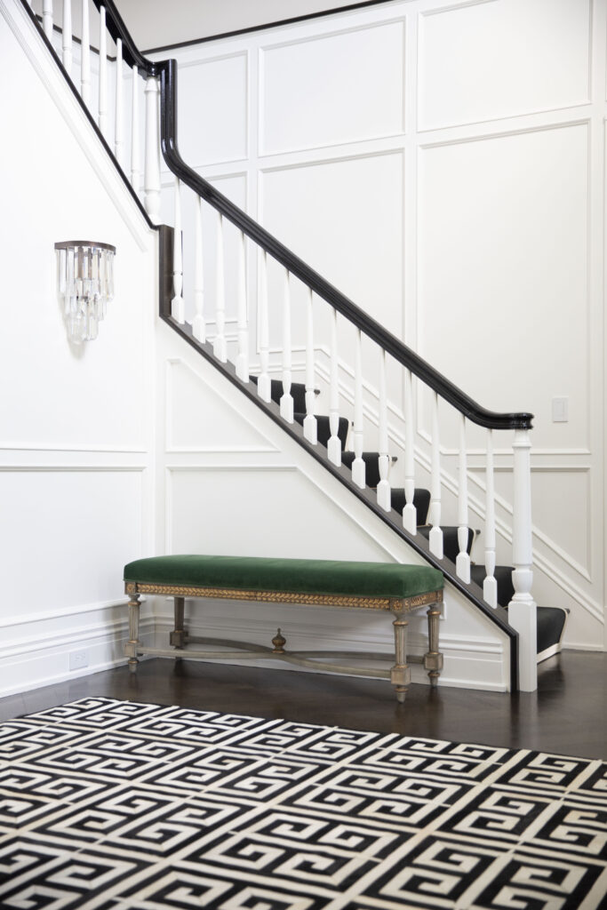 Contemporary black and white staircase
