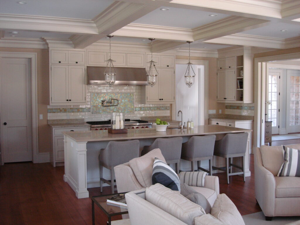 open kitchen with large island