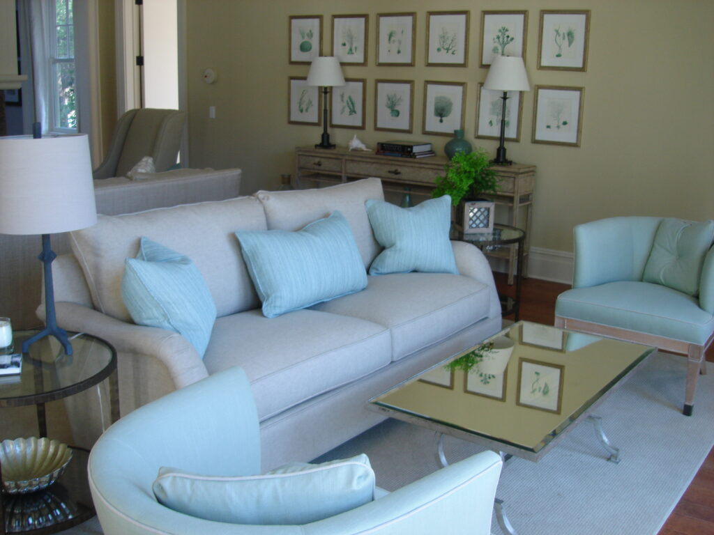 Light blue living room furniture