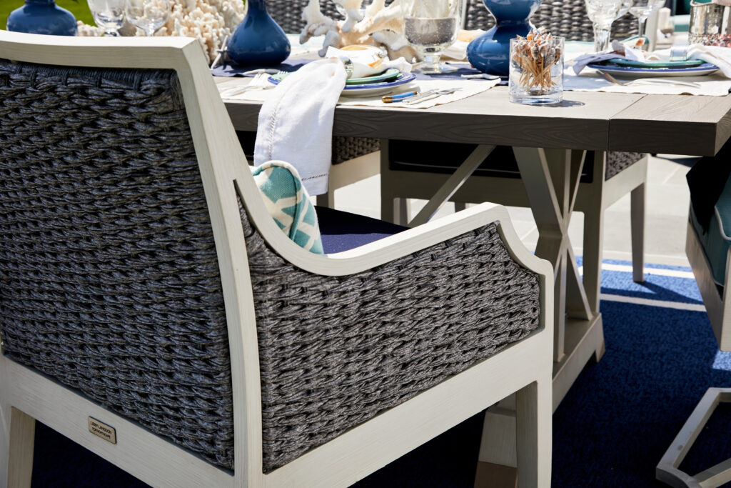 Grey woven outdoor furniture