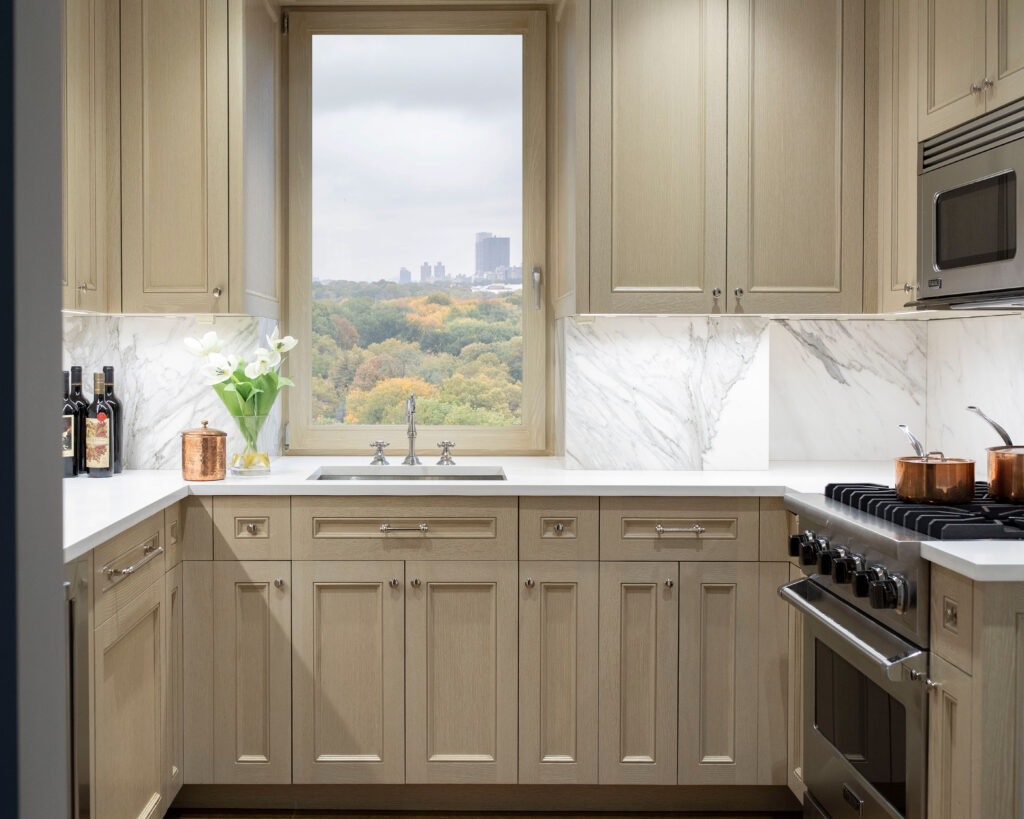Light wood and white central park kitchen
