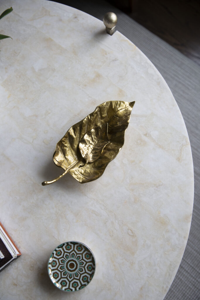 Gold leaf table decor