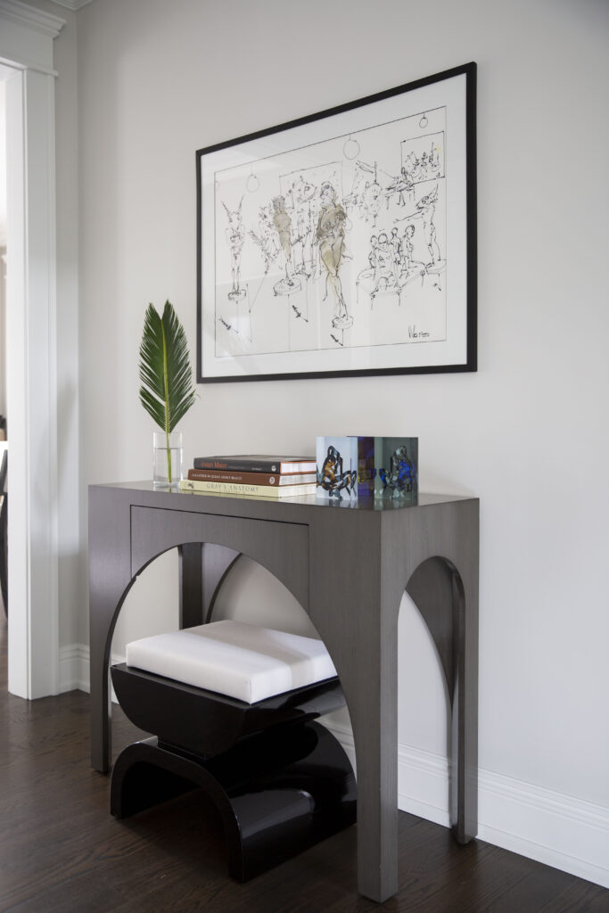 Modern gray console table