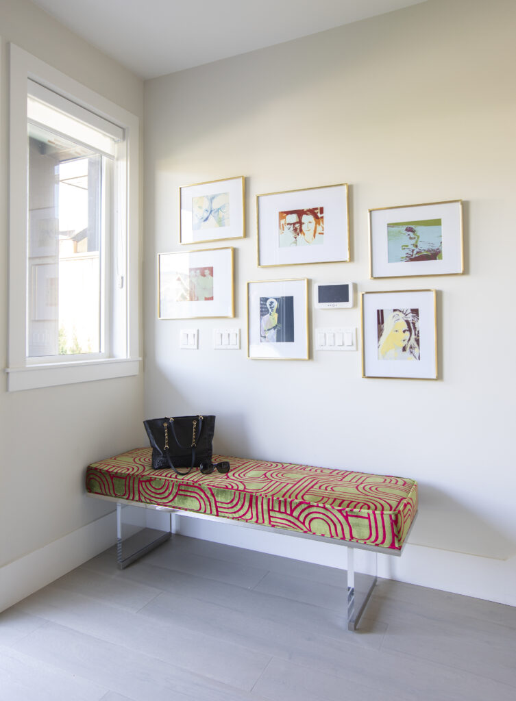 Bright entryway with bench