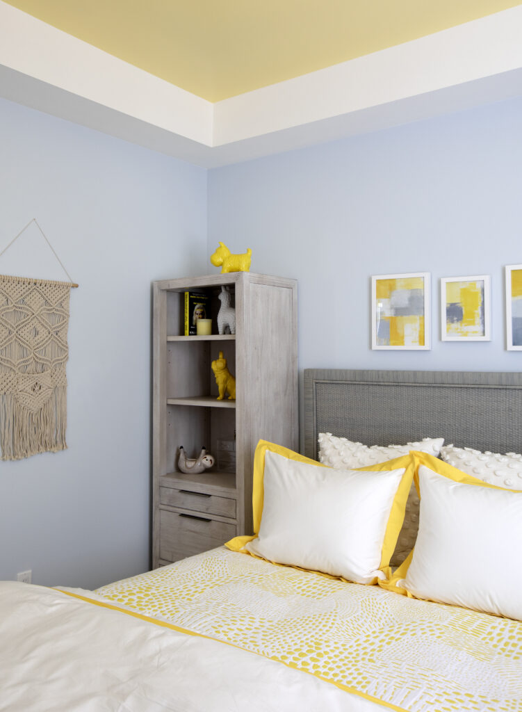 Yellow and white bedroom