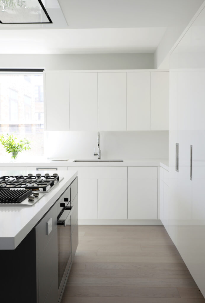 Modern black and white kitchen
