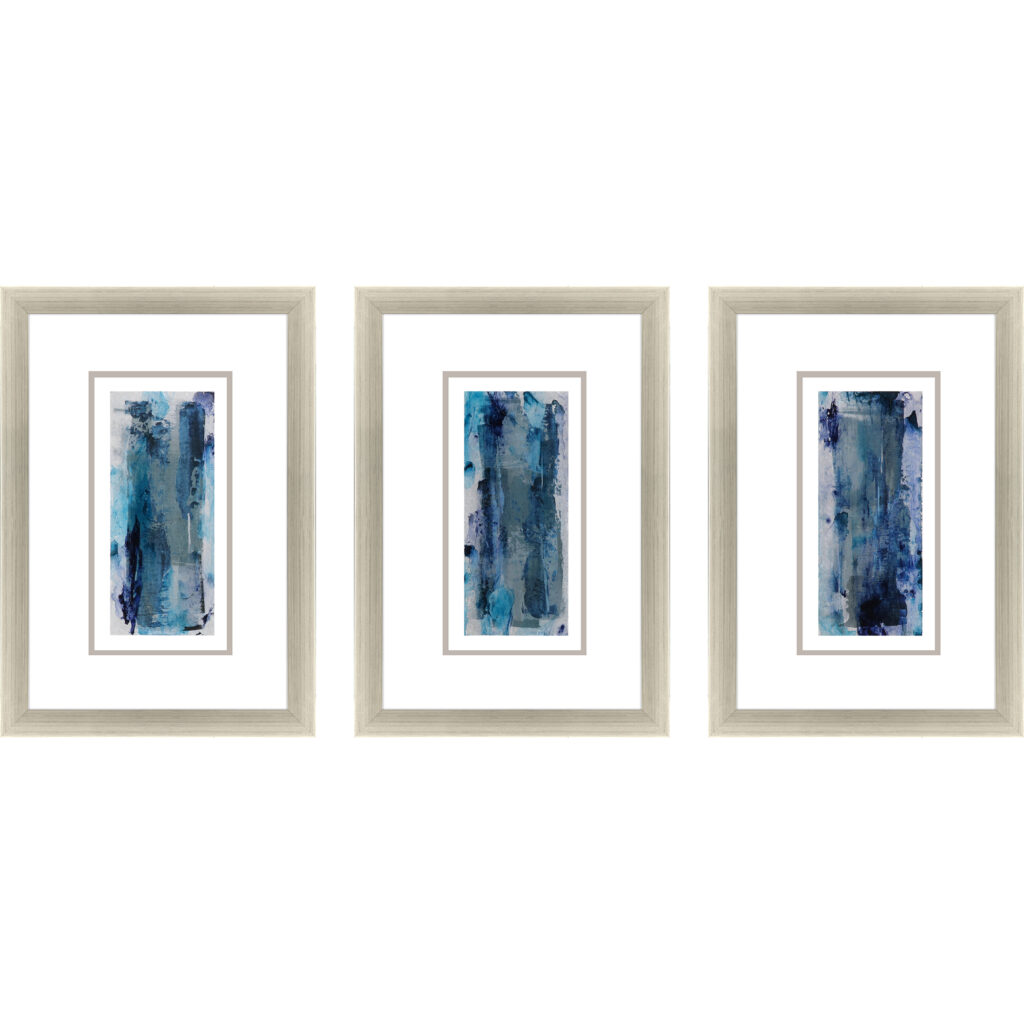 Trio of blue art