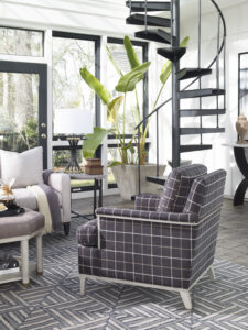 Gray plaid chair