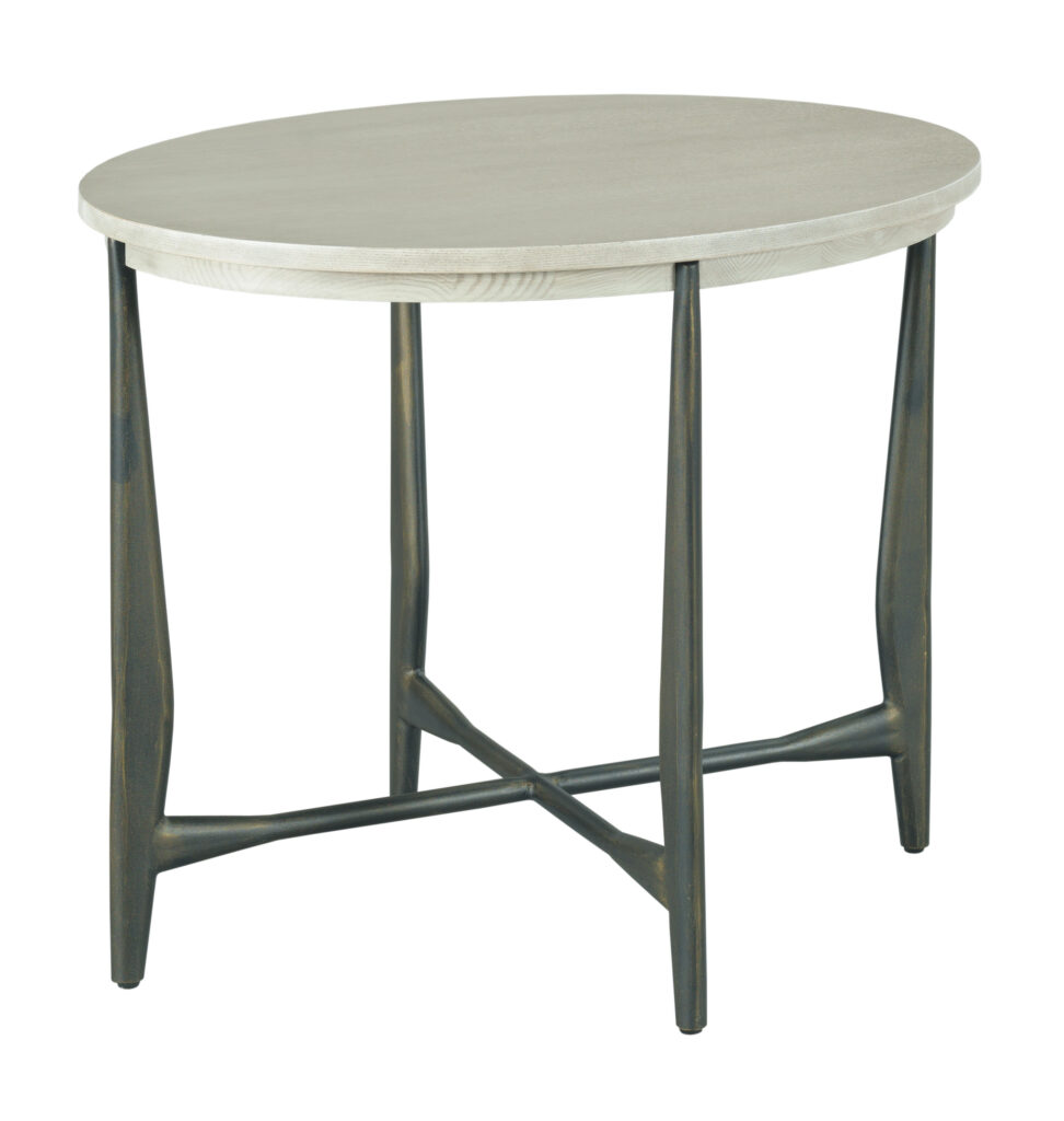 Light gray oval side table