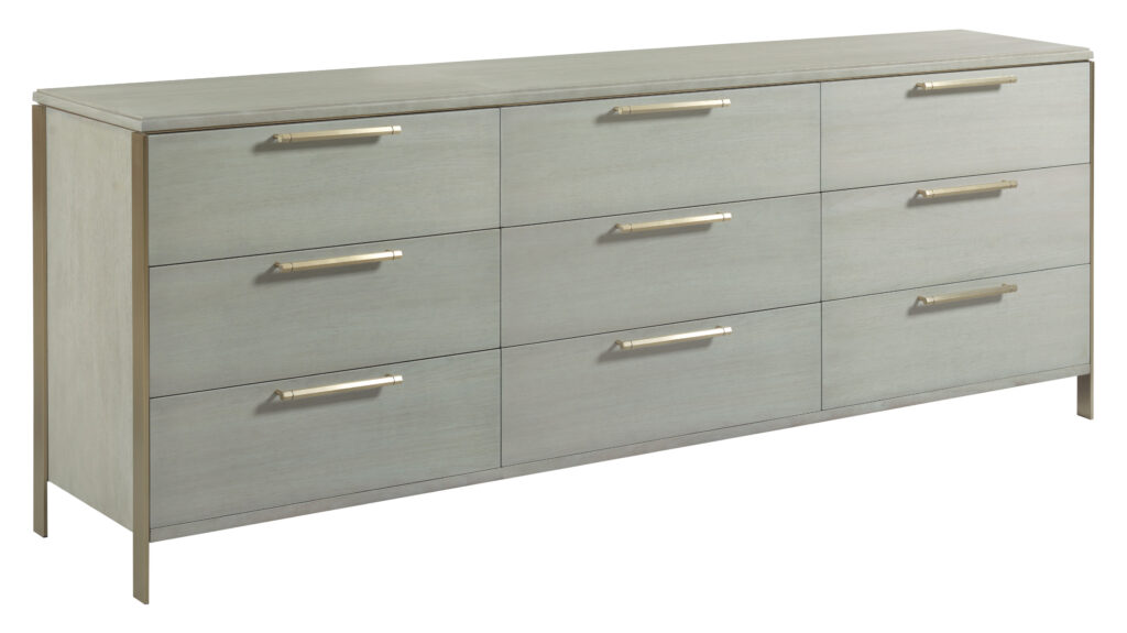 Light gray 9 drawer chest