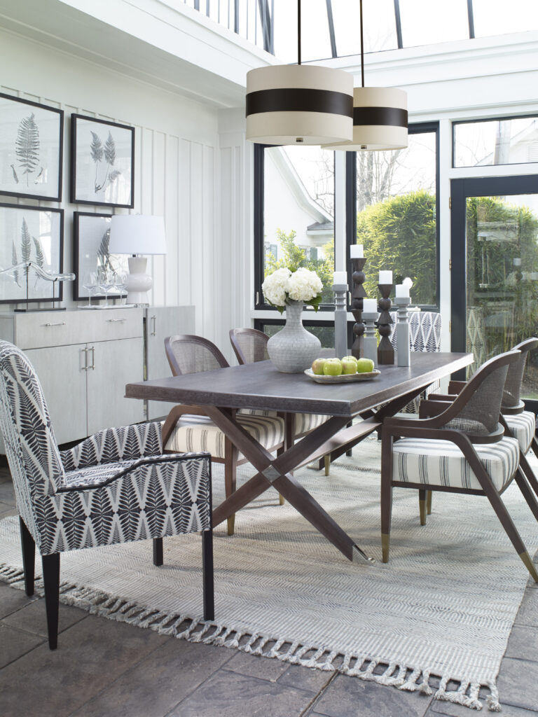 Wicker back dining chair