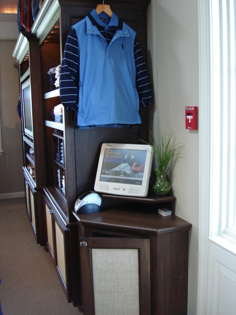 Display shelves Golf shop