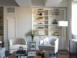 Wood and cream living room