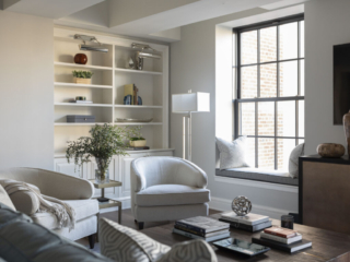 Living room pair of ivory sitting chairs