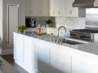 White cabinets with quartz counters