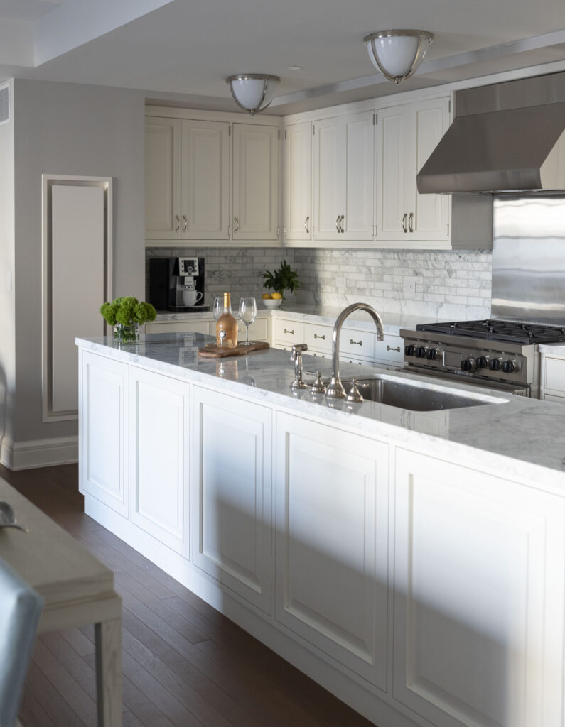 White cabinets with quartz counters