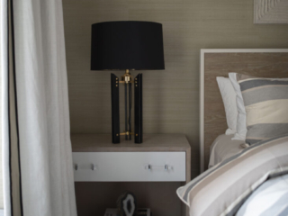 Black and gold table lamp