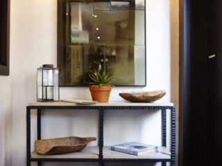Restaurant console table and mirror
